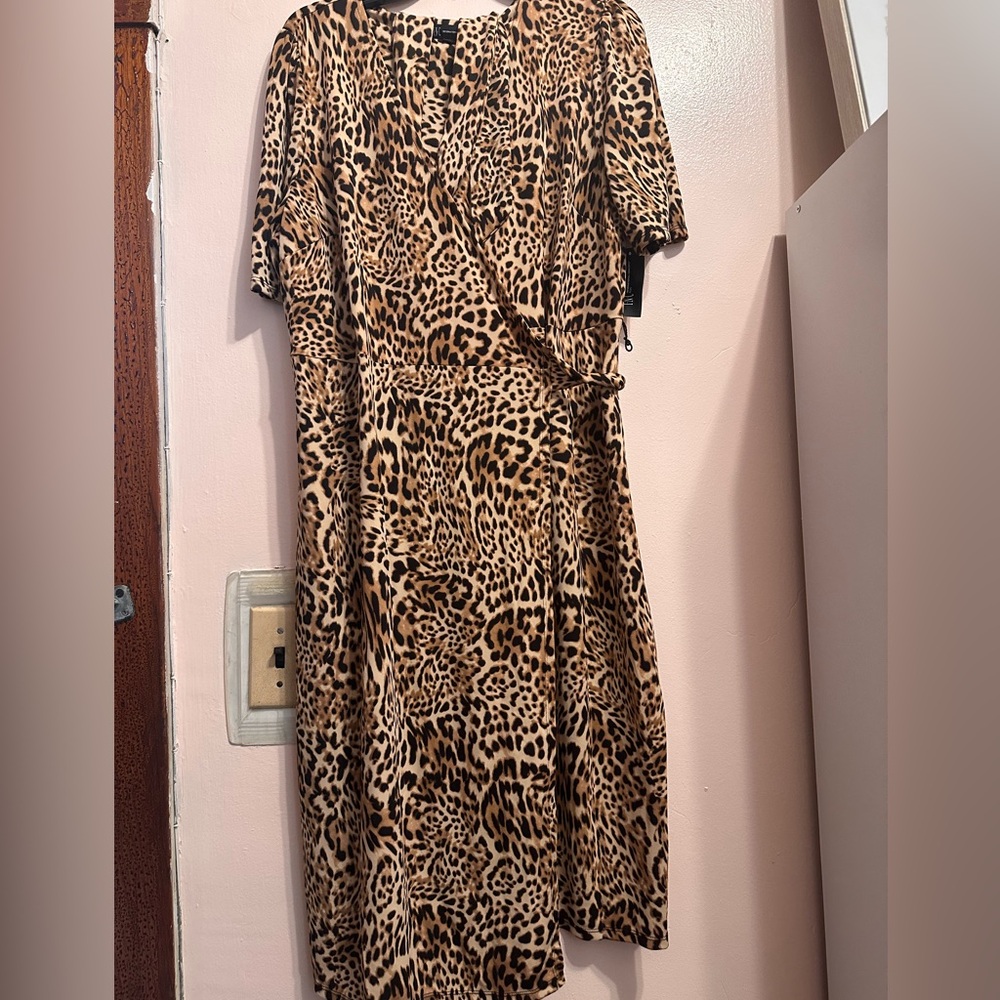 BRAND NEW . INC International wrap around dress leopard
